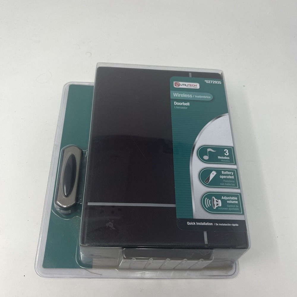 Utilitech Woodgrain 150' Range Battery Operated Wireless Doorbell UT-6211-00 NEW